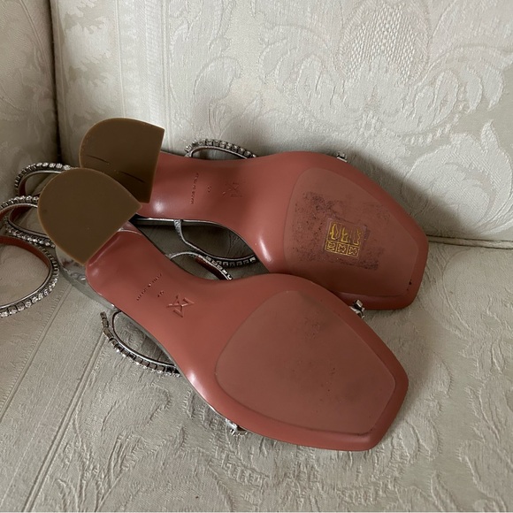 Sexxxxy AMINA MUADDI Gilda crystal-embellished metallic-leather sandals size 40 - Picture 10 of 11